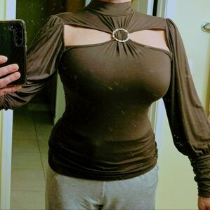 VENUS S Olive Long Sleeve Top